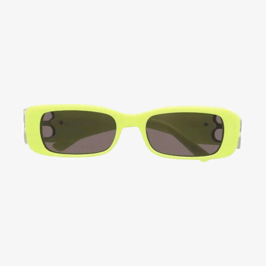 Balenciaga Dynasty Rectangle-Frame Sunglasses “Neon Yellow”