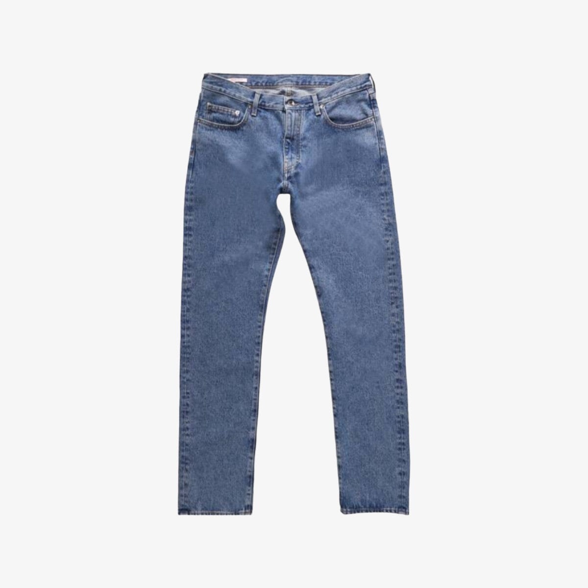 Off-White Diagonal Pocket Slim Jeans “Medium Blue/White”